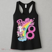 Rollin' Into 8 Skating Unicorn Birthday Women's Tank Top thumb 3