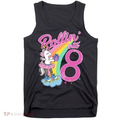 Rollin' Into 8 Skating Unicorn Birthday Tank Top