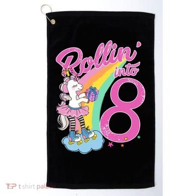 Rollin' Into 8 Skating Unicorn Birthday Golf Towel