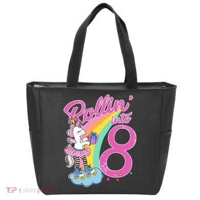 Rollin' Into 8 Skating Unicorn Birthday Tote Bag
