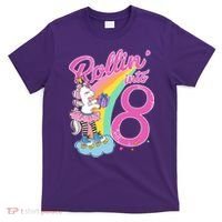 Rollin' Into 8 Skating Unicorn Birthday T-Shirt thumb 0
