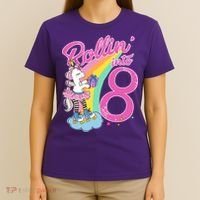 Rollin' Into 8 Skating Unicorn Birthday T-Shirt thumb 4