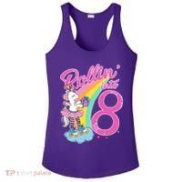 Rollin' Into 8 Skating Unicorn Birthday Ladies PosiCharge Competitor Racerback Tank thumb 0