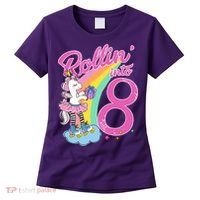 Rollin' Into 8 Skating Unicorn Birthday Women's T-Shirt thumb 0