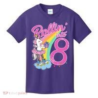 Rollin' Into 8 Skating Unicorn Birthday Kids T-Shirt thumb 0