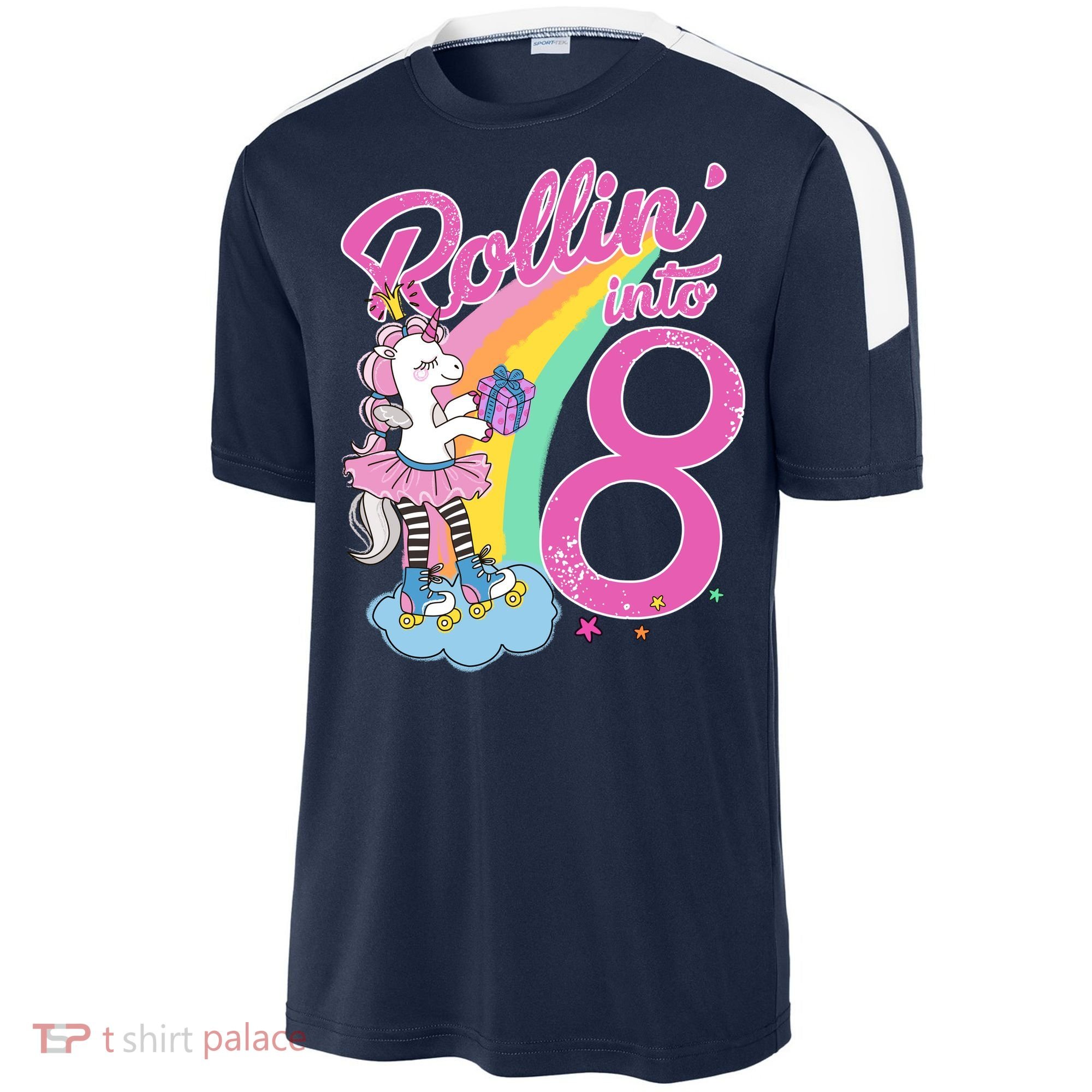 Rollin' Into 8 Skating Unicorn Birthday Sport-Tek Competitor United Soccer Jersey