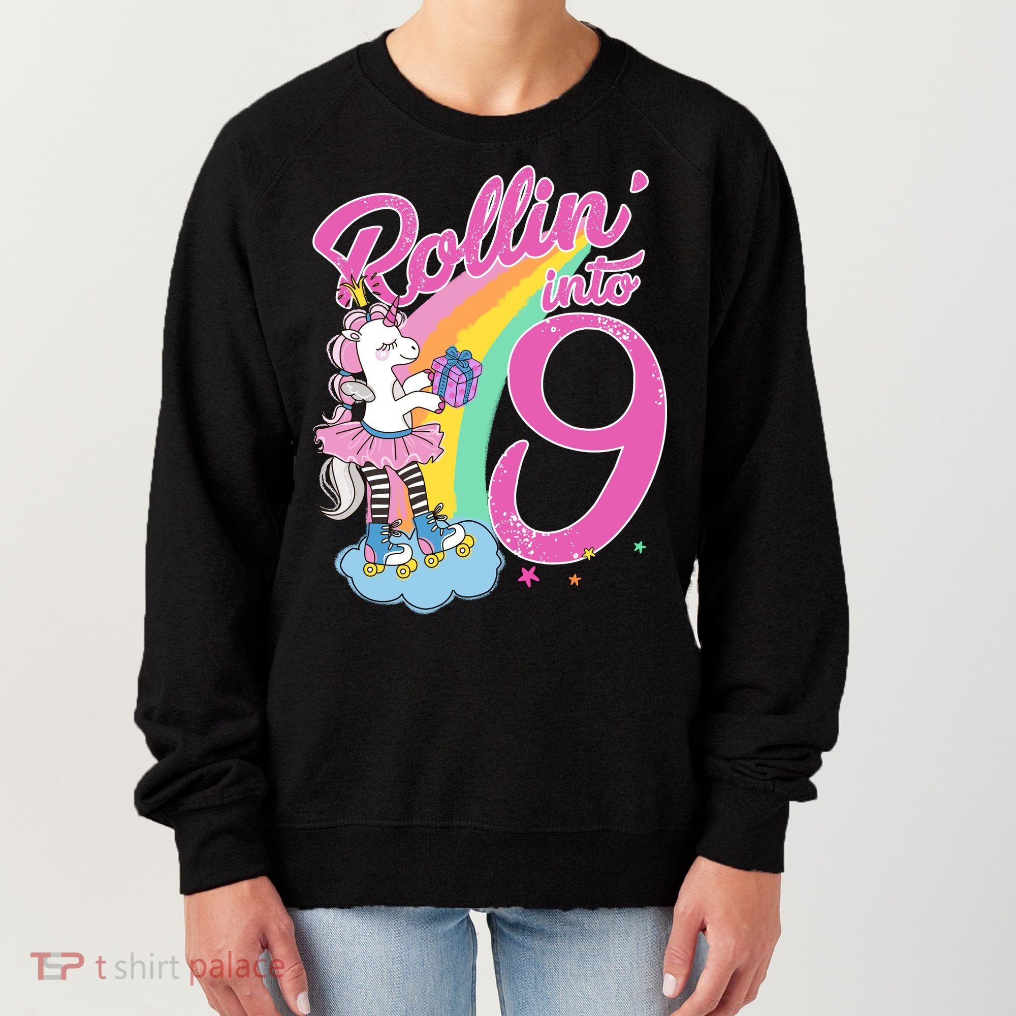 Rollin' Into 9 Skating Unicorn Birthday Women's Sweatshirt