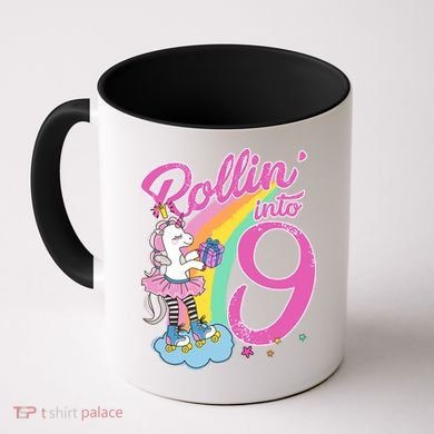 Rollin' Into 9 Skating Unicorn Birthday Coffee Mug