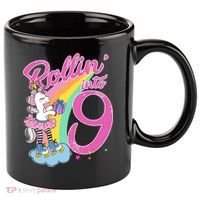 Rollin' Into 9 Skating Unicorn Birthday 11oz C Handle Ceramic Mug thumb 0