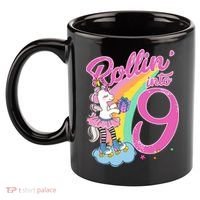 Rollin' Into 9 Skating Unicorn Birthday 11oz C Handle Ceramic Mug thumb 2