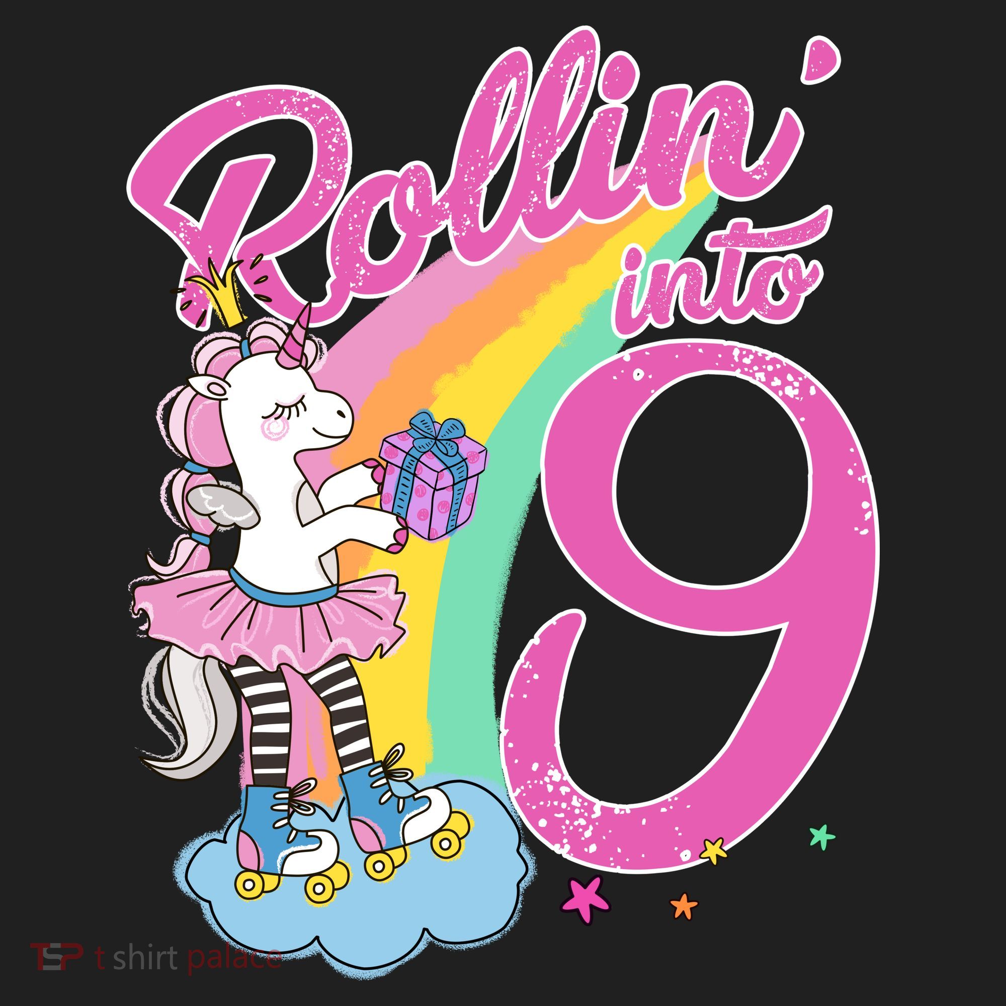 Rollin' Into 9 Skating Unicorn Birthday Beanie