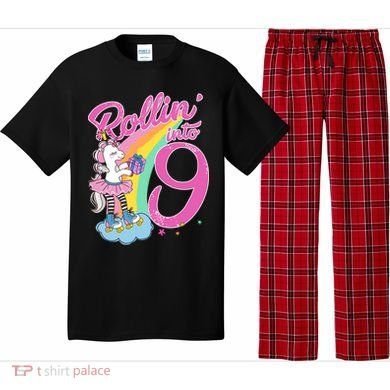 Rollin' Into 9 Skating Unicorn Birthday Pajama Set
