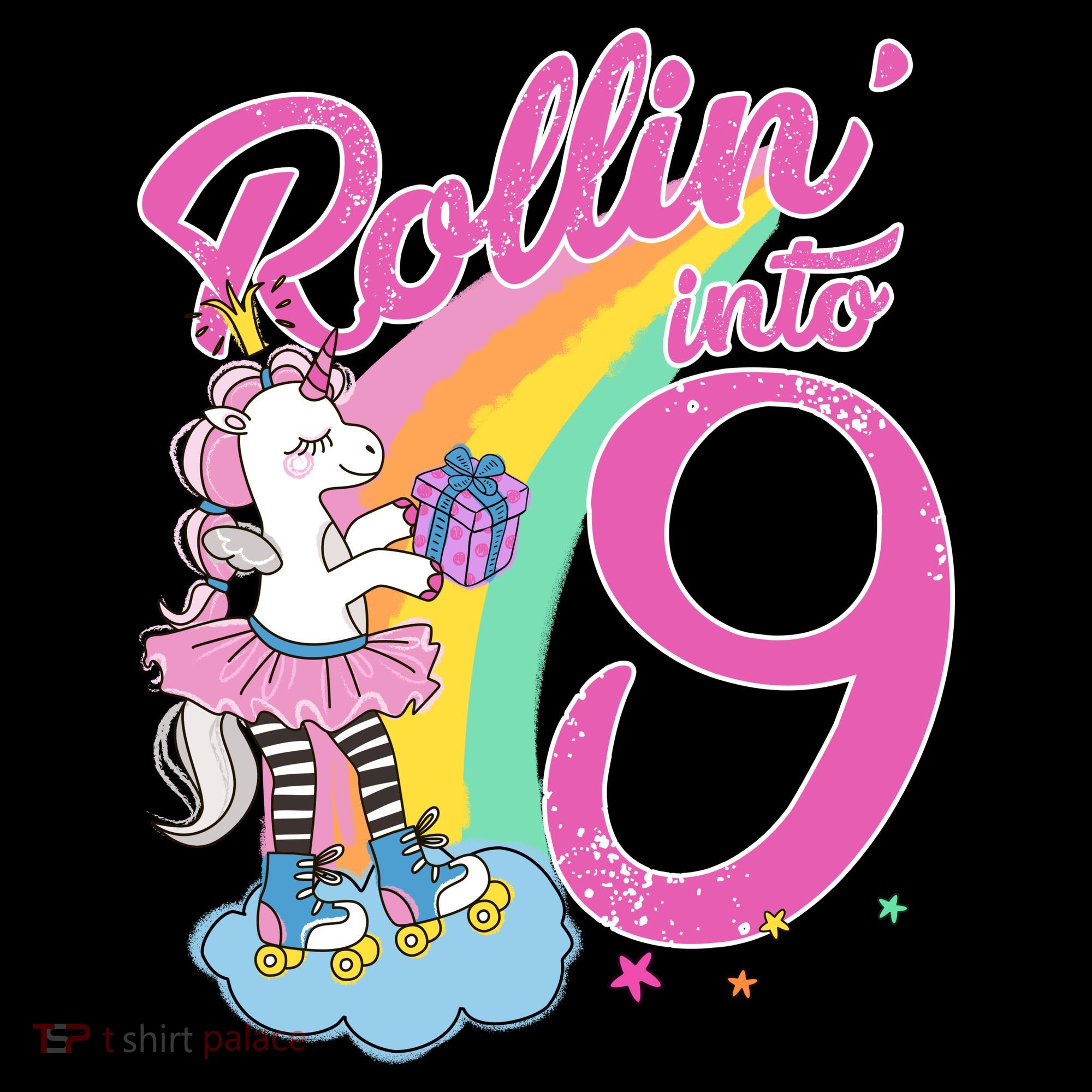 Rollin' Into 9 Skating Unicorn Birthday Tote Bag