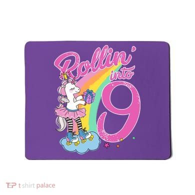 Rollin' Into 9 Skating Unicorn Birthday Mousepad