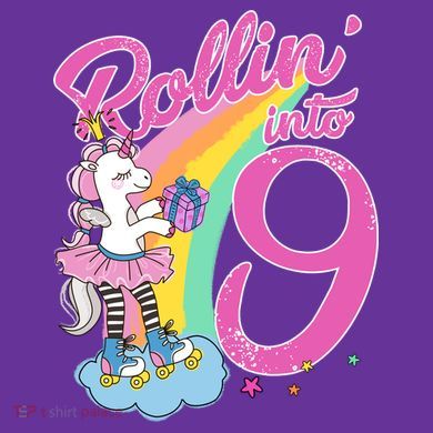 Rollin' Into 9 Skating Unicorn Birthday Mousepad