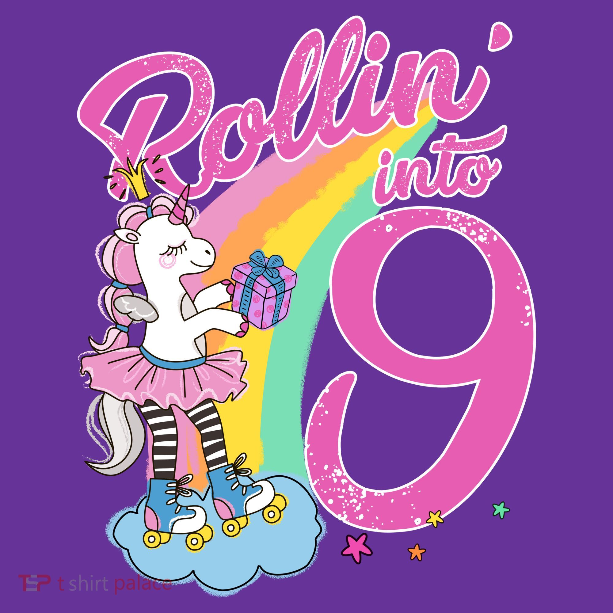 Rollin' Into 9 Skating Unicorn Birthday Mousepad
