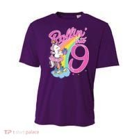 Rollin' Into 9 Skating Unicorn Birthday Youth Performance Sprint T-Shirt thumb 0