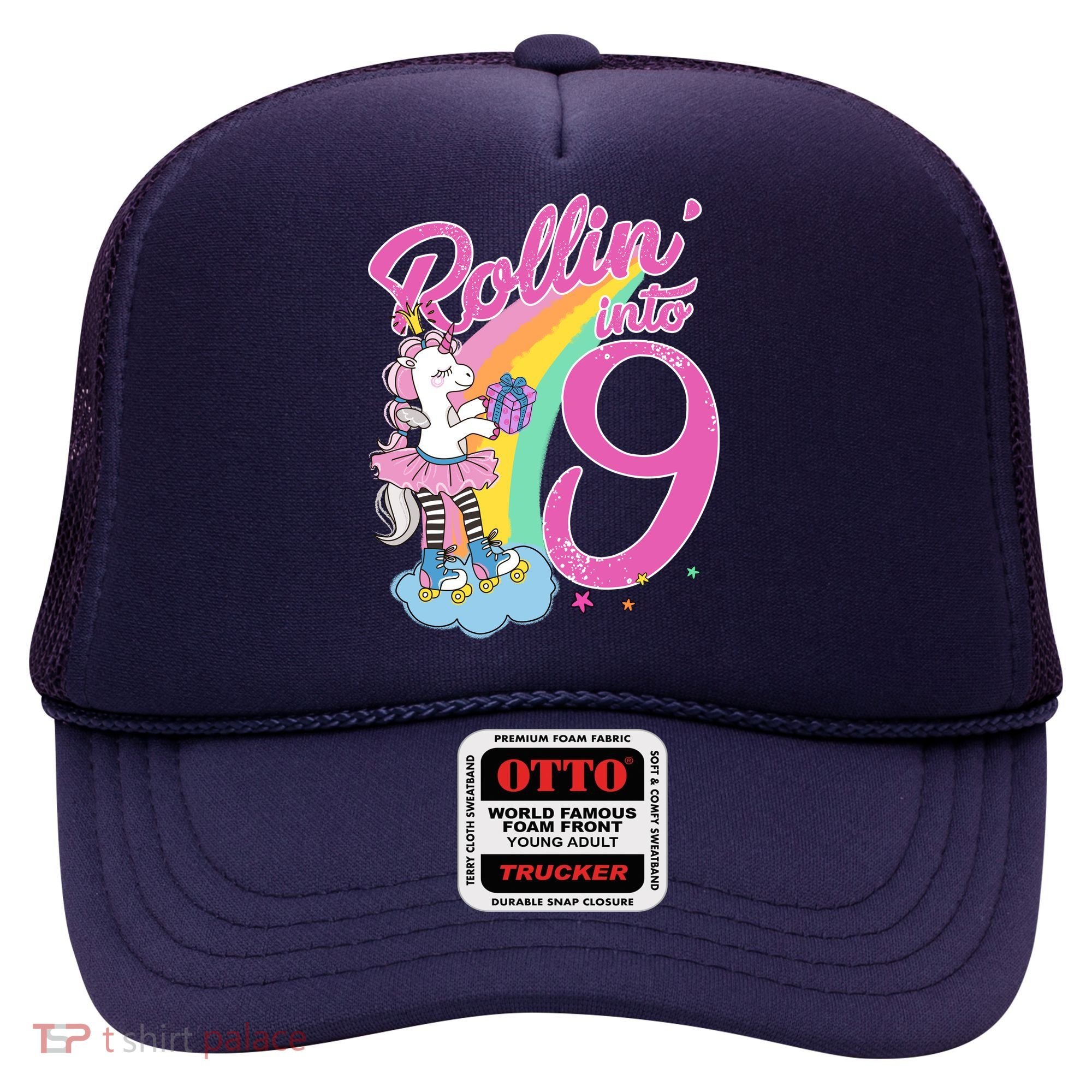 Rollin' Into 9 Skating Unicorn Birthday Hat