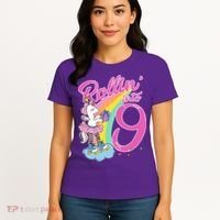 Rollin' Into 9 Skating Unicorn Birthday Women's T-Shirt thumb 4