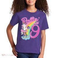 Rollin' Into 9 Skating Unicorn Birthday Kids T-Shirt thumb 2