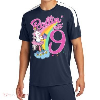Rollin' Into 9 Skating Unicorn Birthday Soccer Jersey