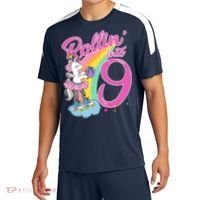 Rollin' Into 9 Skating Unicorn Birthday Sport-Tek Competitor United Soccer Jersey thumb 0