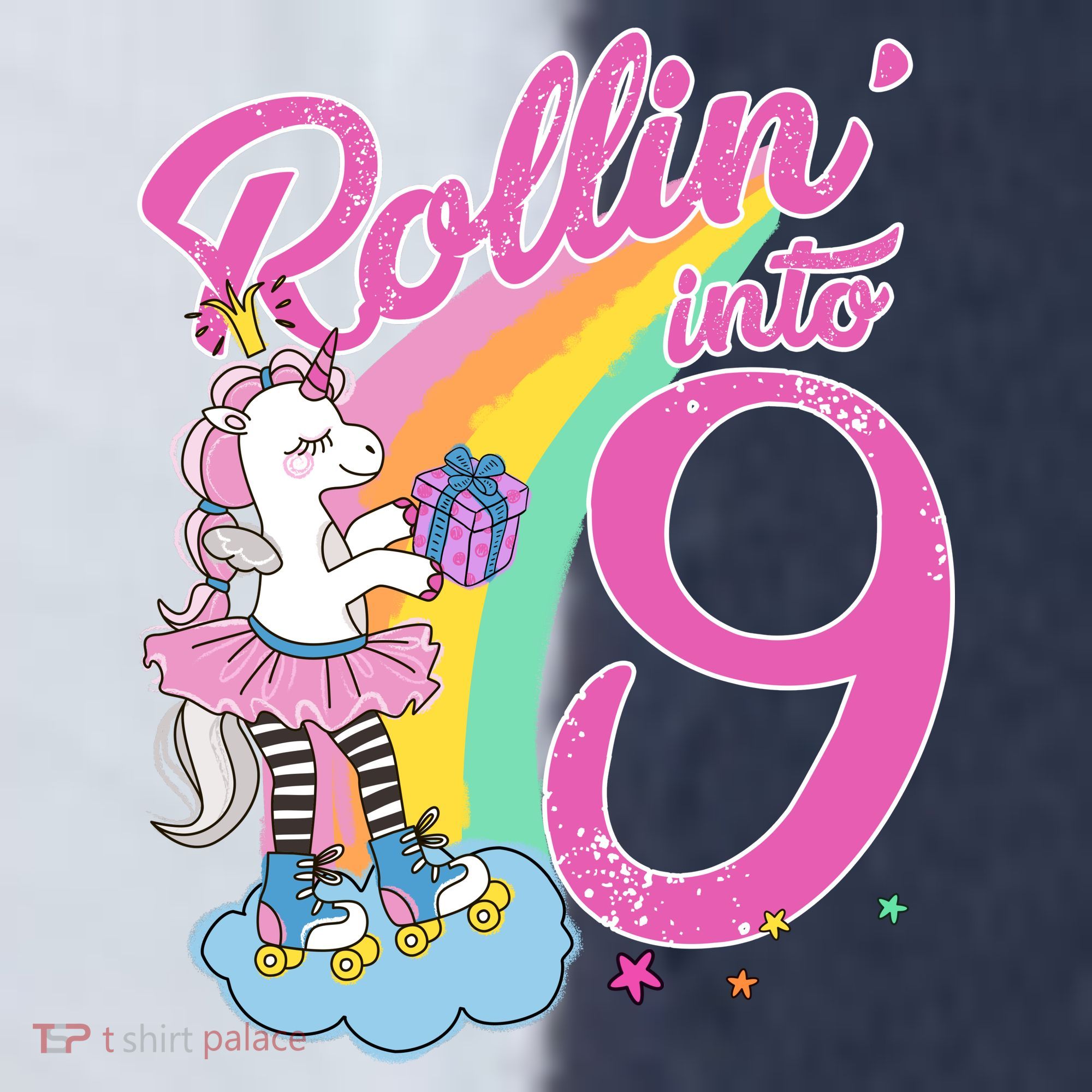 Rollin' Into 9 Skating Unicorn Birthday Sport-Tek Competitor United Soccer Jersey