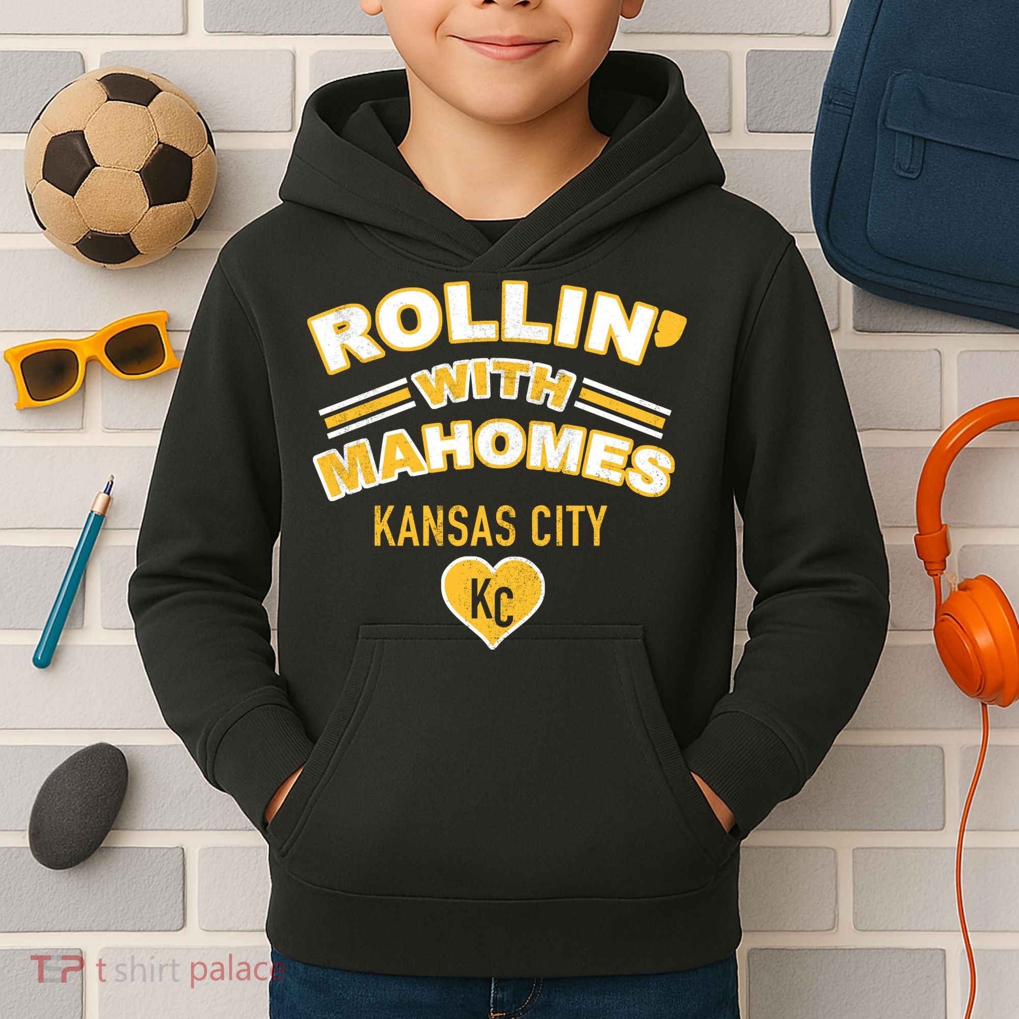 Rollin With Mahomes Kansas City Kids Hoodie