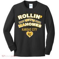 Rollin With Mahomes Kansas City Kids Long Sleeve Shirt thumb 0