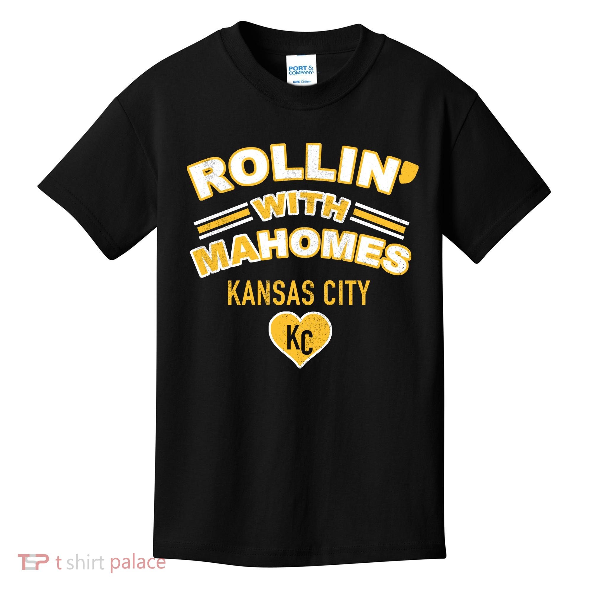 Rollin With Mahomes Kansas City Kids T-Shirt