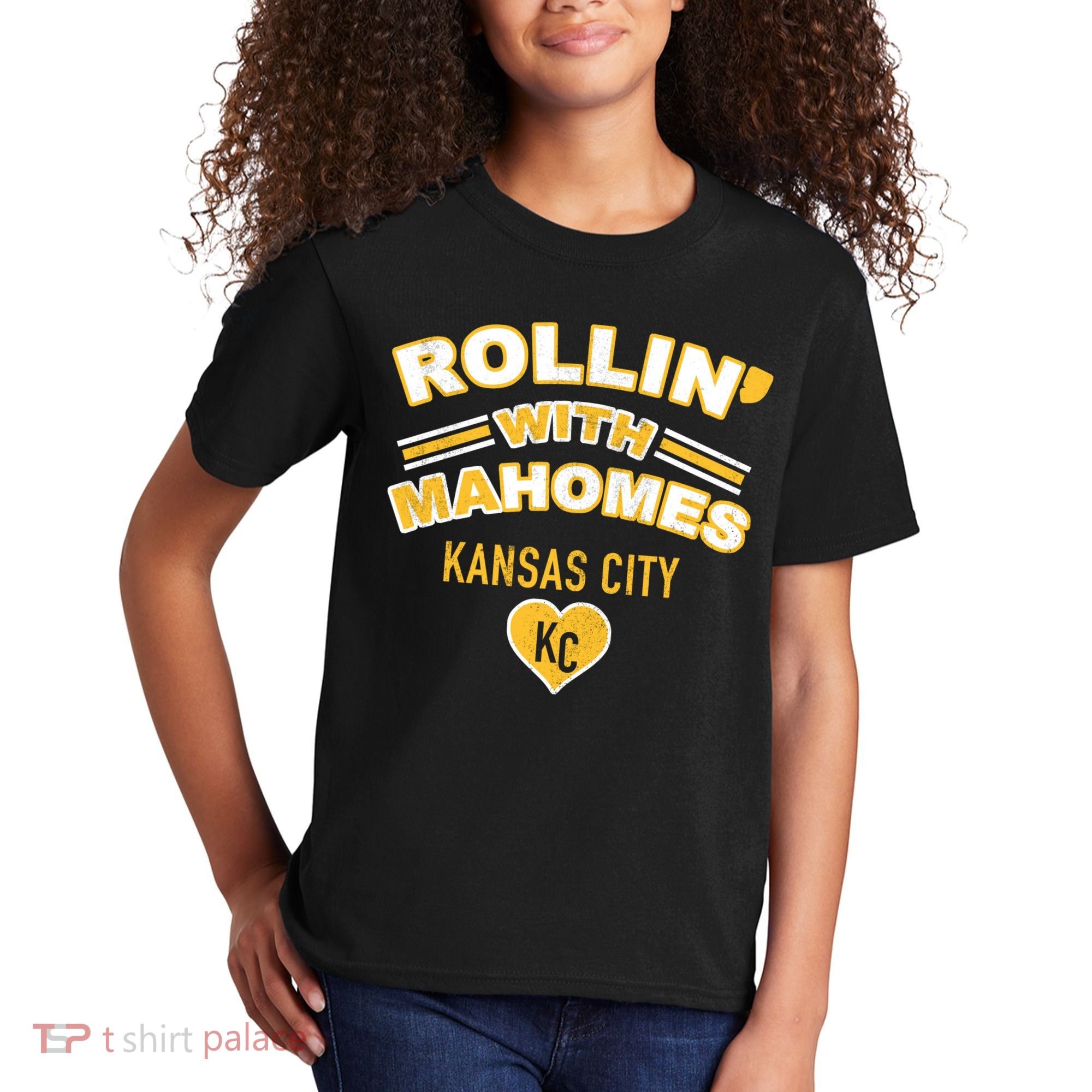 Rollin With Mahomes Kansas City Kids T-Shirt