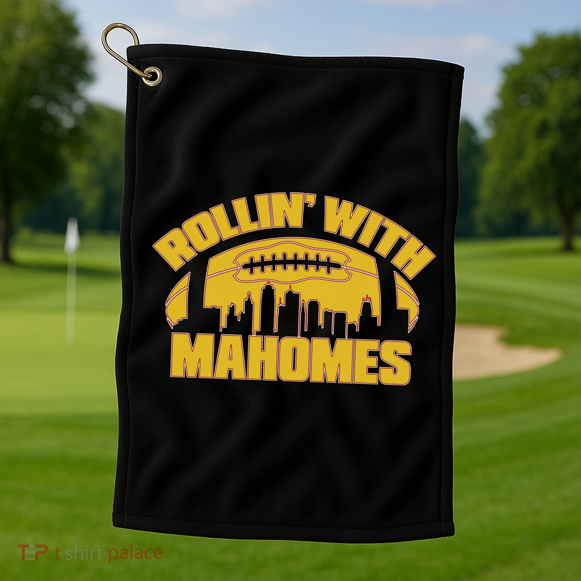 Rollin With Mahomes Kansas City Skyline Golf Towel