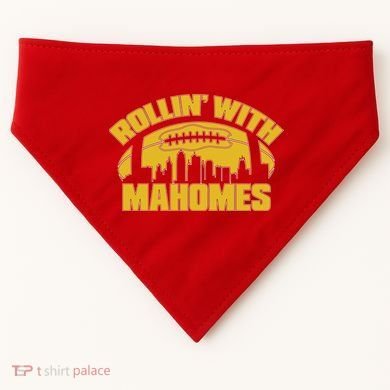 Rollin With Mahomes Kansas City Skyline USA-Made Doggie Bandana