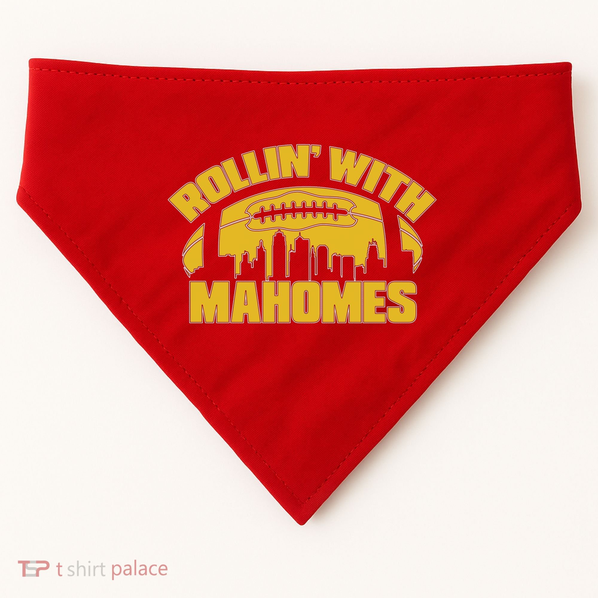 Rollin With Mahomes Kansas City Skyline USA-Made Doggie Bandana