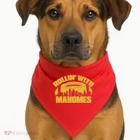 Rollin With Mahomes Kansas City Skyline USA-Made Doggie Bandana thumb 1