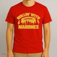 Rollin With Mahomes Kansas City Skyline T-Shirt thumb 3