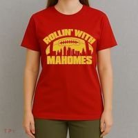 Rollin With Mahomes Kansas City Skyline T-Shirt thumb 4