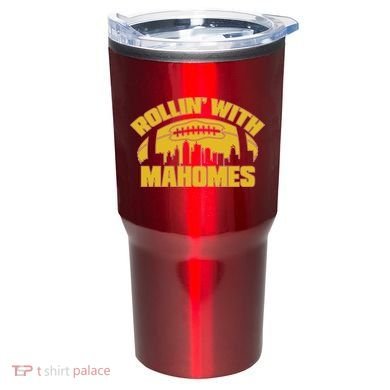 Rollin With Mahomes Kansas City Skyline Tumbler