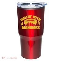 Rollin With Mahomes Kansas City Skyline Tumbler thumb 0