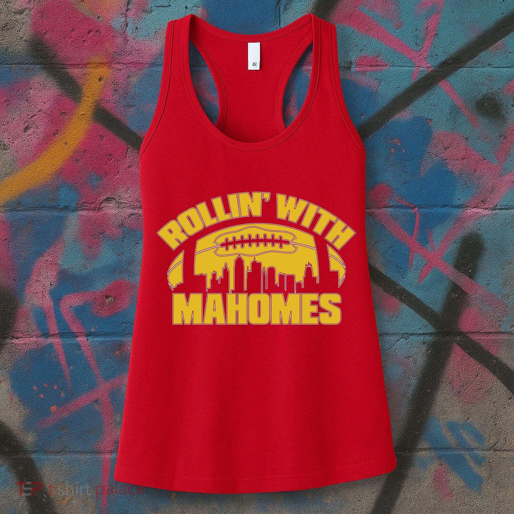 Rollin With Mahomes Kansas City Skyline Women's Tank Top