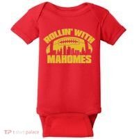 Rollin With Mahomes Kansas City Skyline Baby Bodysuit thumb 0