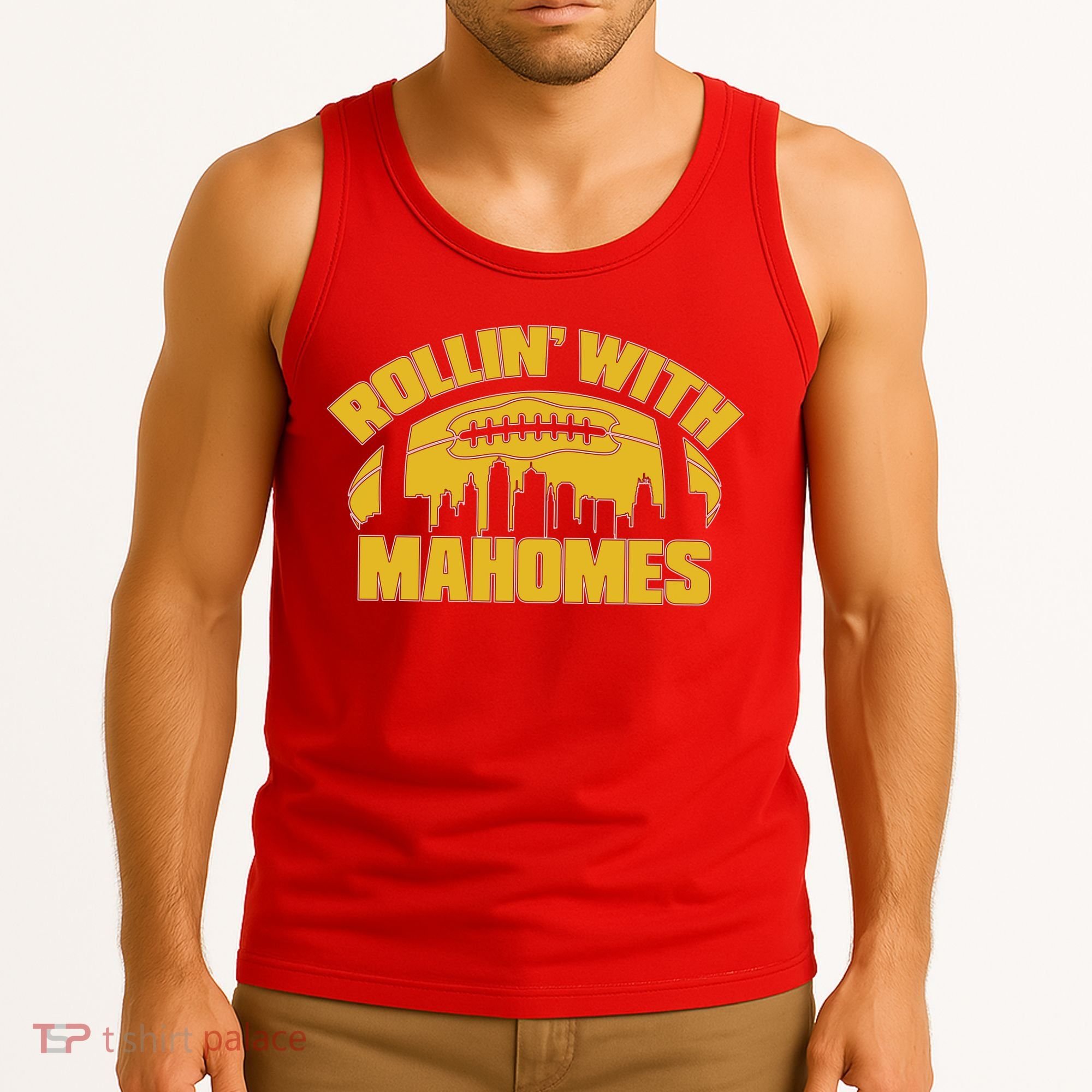 Rollin With Mahomes Kansas City Skyline Tank Top