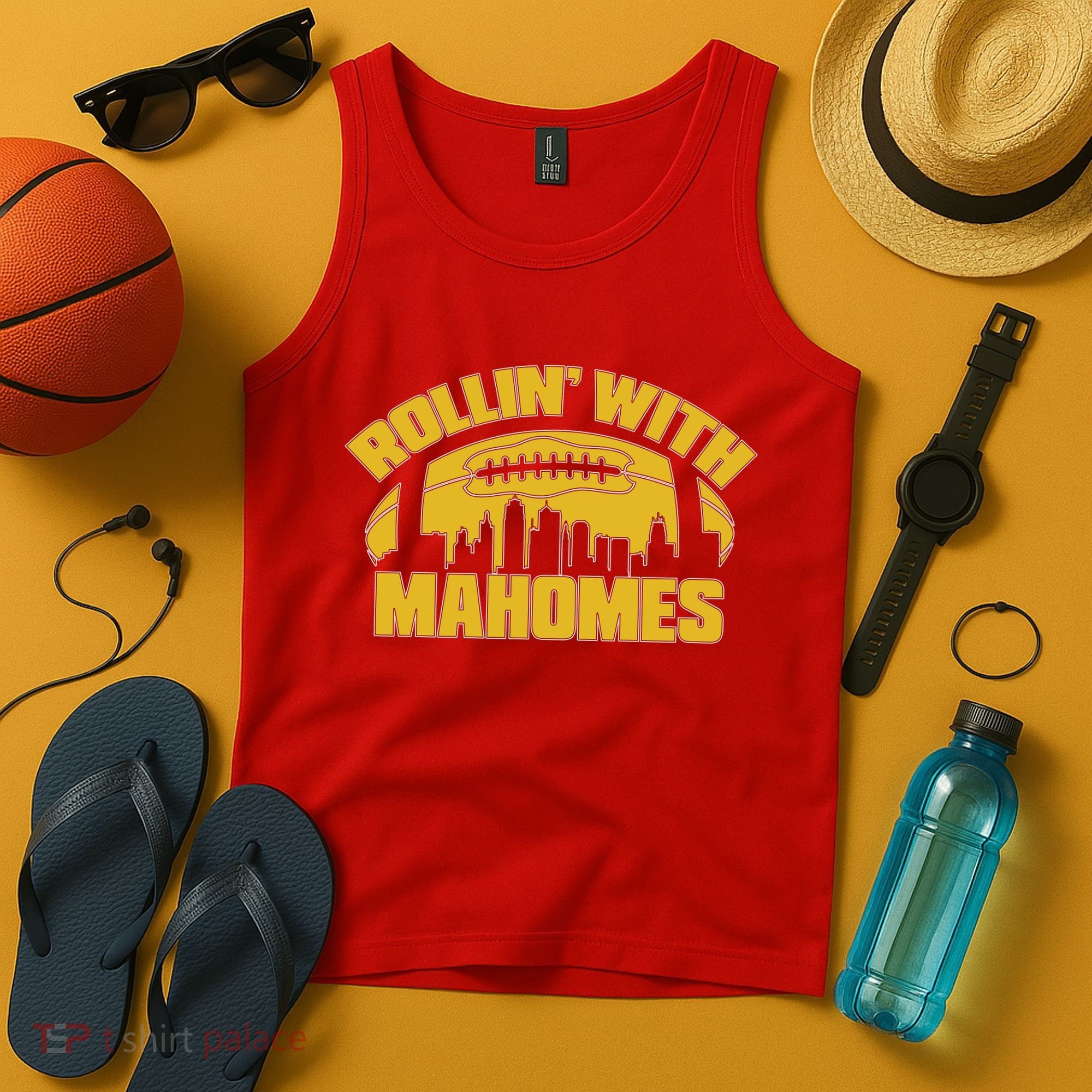 Rollin With Mahomes Kansas City Skyline Tank Top