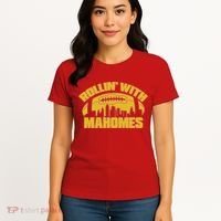Rollin With Mahomes Kansas City Skyline Women's T-Shirt thumb 4