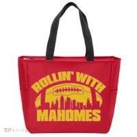 Rollin With Mahomes Kansas City Skyline Tote Bag thumb 0
