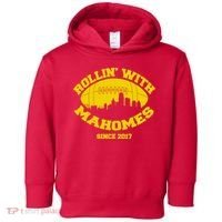 Rollin' With Mahomes Since 2017 Toddler Hoodie thumb 0