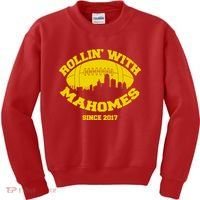 Rollin' With Mahomes Since 2017 Kids Sweatshirt thumb 0