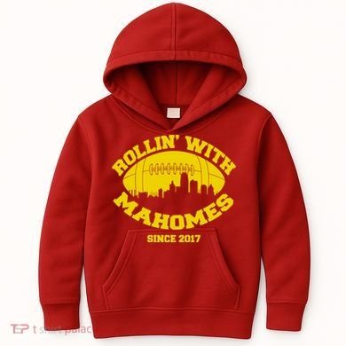 Rollin' With Mahomes Since 2017 Kids Hoodie