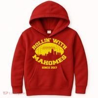 Rollin' With Mahomes Since 2017 Kids Hoodie thumb 0