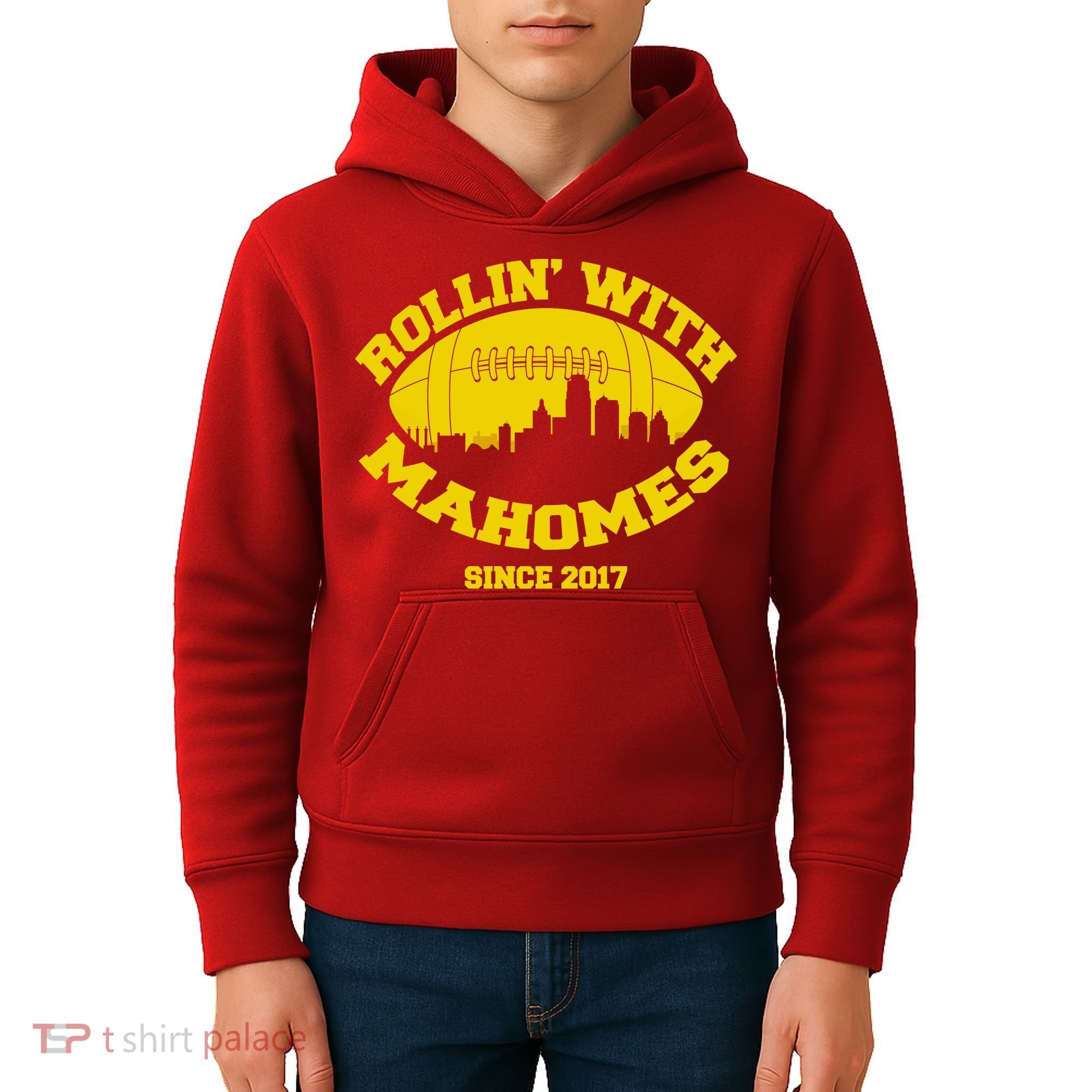 Rollin' With Mahomes Since 2017 Kids Hoodie